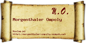 Morgenthaler Ompoly névjegykártya